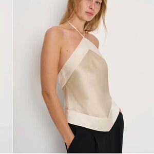 Reformation Jillian Silk Top in almond